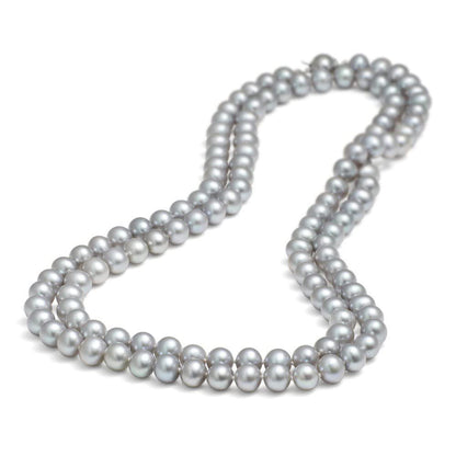 Gray 8-9mm Pearl 120cm Long Necklace