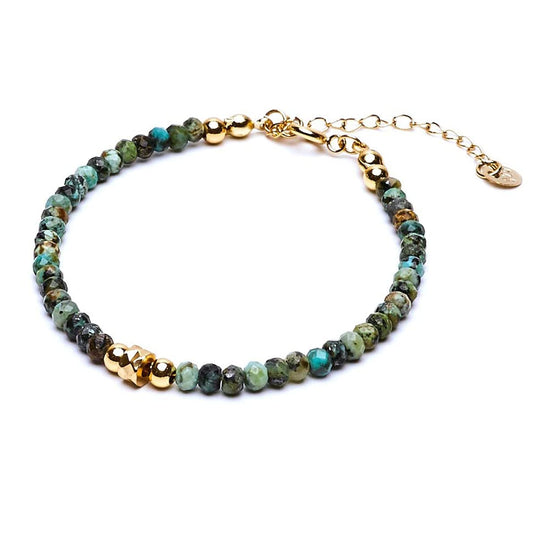Handmade Women's Delicate Gemstone Bracelet | Adjustable African Pine Crystal Healing Beads | Thoughtful Gift for Her