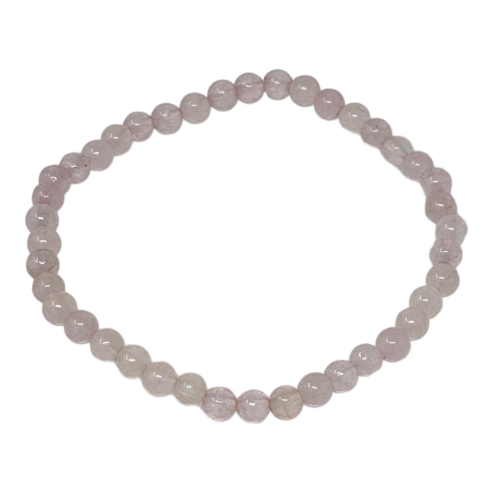 Pink Rose Quartz 4mm Stretchy Gemstone Bracelet