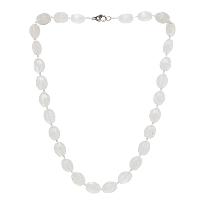 Clear quartz 10x14mm Gemstone Beaded Necklace