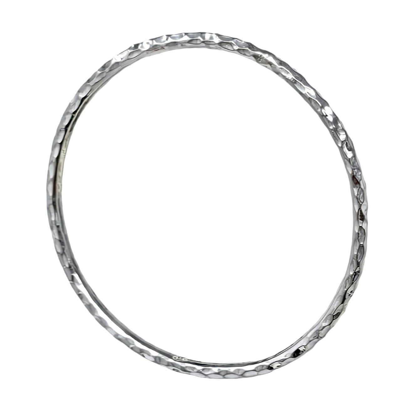  Hammered Bangle 3mm 925 Sterling Silver