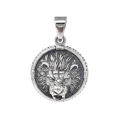 925 sterling silver lions head pendant 