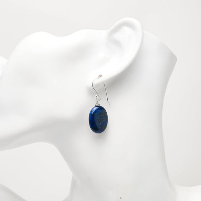 Women's Dangle Earrings | Sterling Silver with Blue Lapis Beads