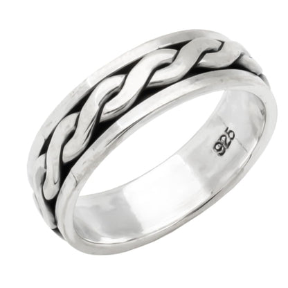 925 sterling silver celtic knot spinner ring 