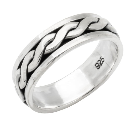 925 sterling silver celtic knot spinner ring 