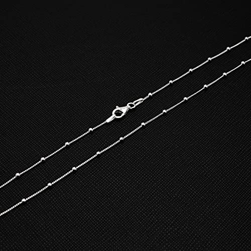 925 Sterling Silver Curb Chain with Ball Beaded Details