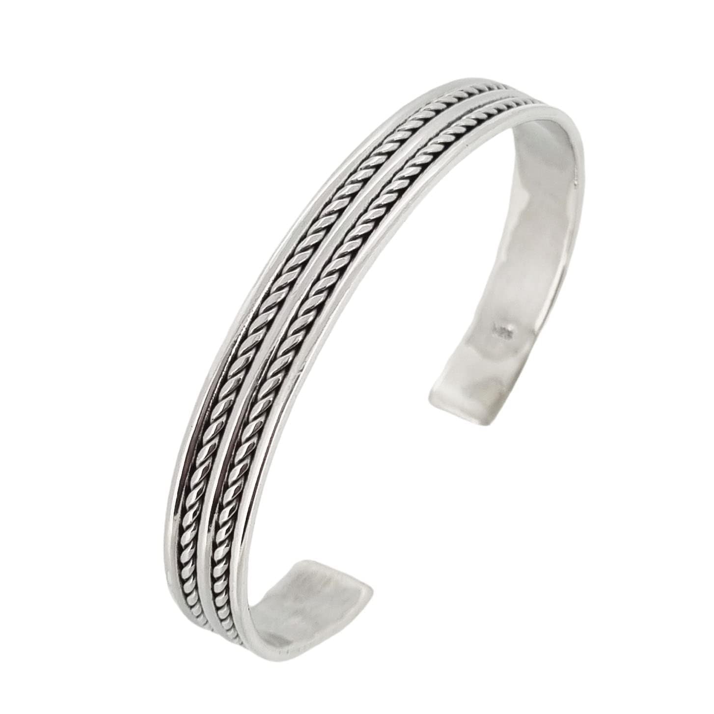 Braided design 925 sterling silver bangle