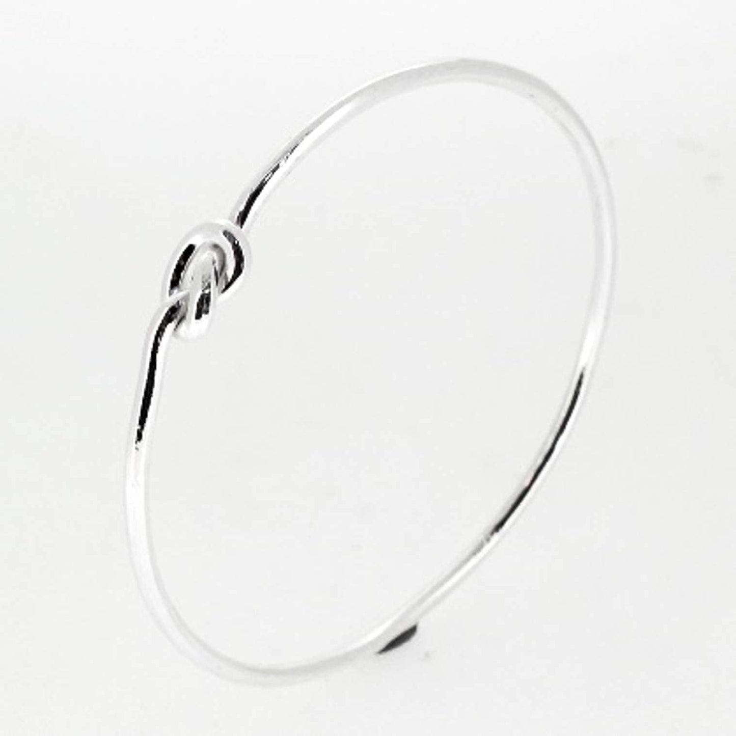 925 sterling silver sleek knot bangle bracelet for her