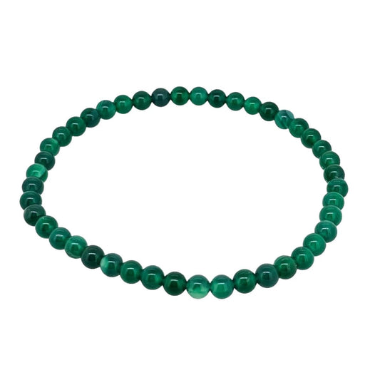 Green Agate 4mm Stretchy Gemstone Bracelet