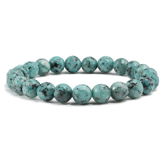 African Turquoise 8mm Beaded Gemstone Stretchy Bracelet