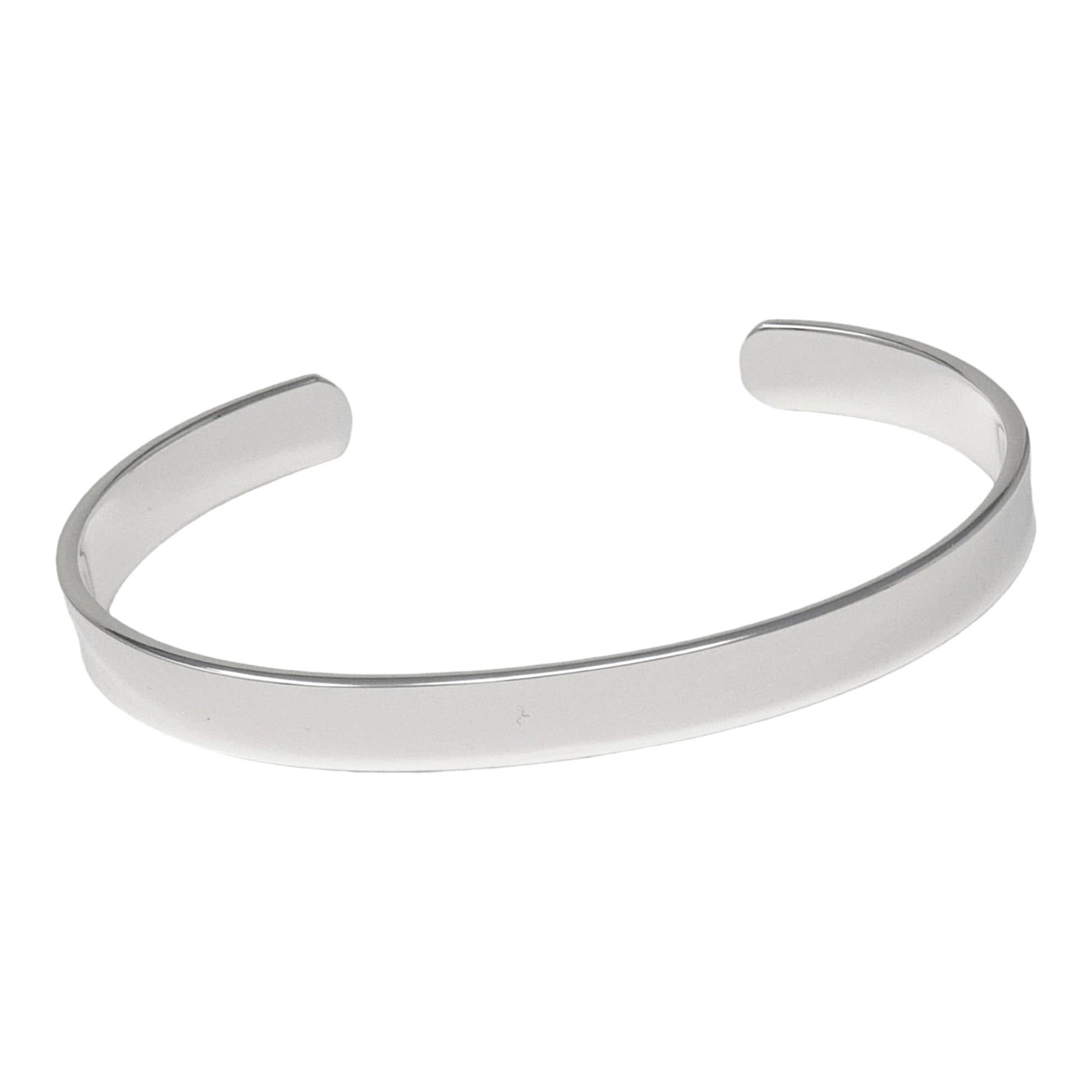 925 sterling silver plain polished bangle bracelet