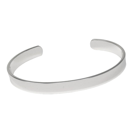 925 sterling silver plain polished bangle bracelet