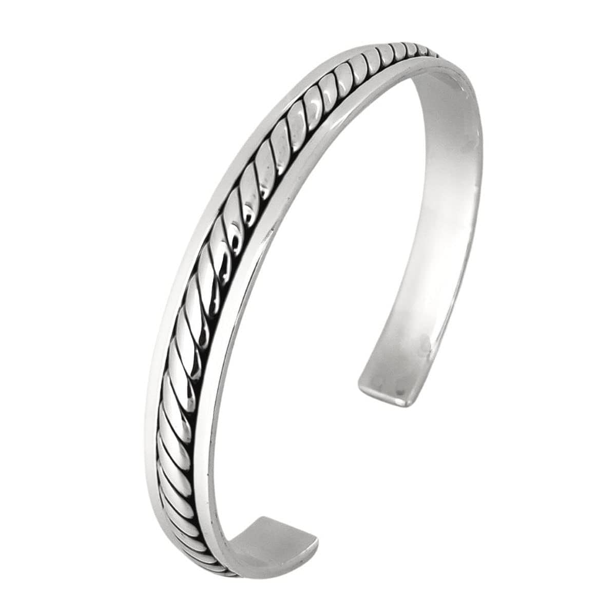 925 sterling silver braided bangle bracelet 