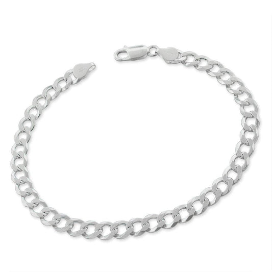 6.2mm width 925 sterling silver curb chain bracelet
