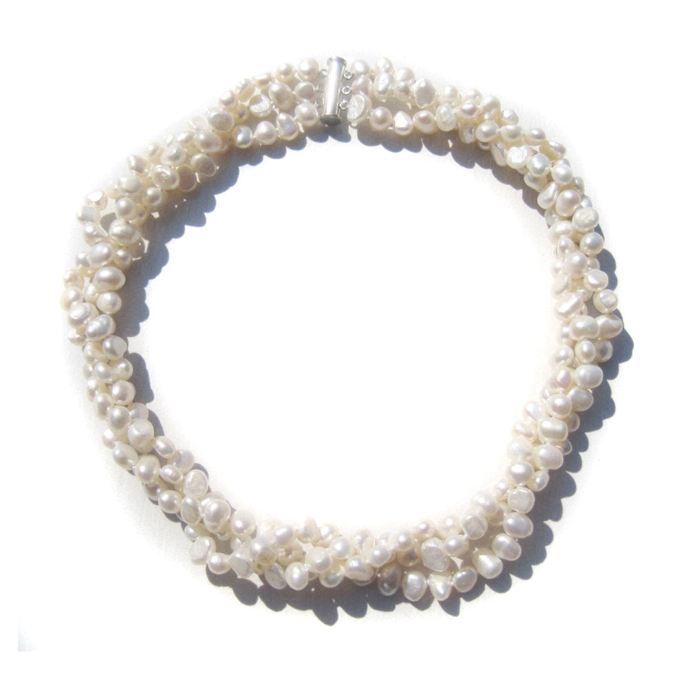Women's Pearl Necklace | Modern Chunky Multi-Strand Freshwater Baroque Pearls