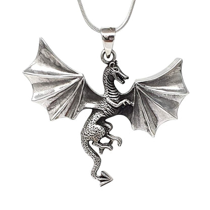 Winged Dragon 925 sterling silver pendant