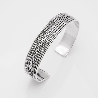 Men's Bangle Bracelet | Solid 925 Sterling Silver Jewelry