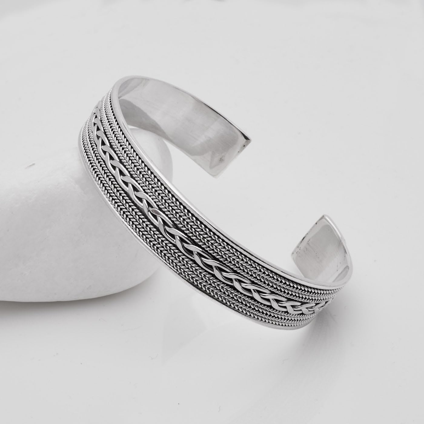 Men's Bangle Bracelet | Solid 925 Sterling Silver Jewelry