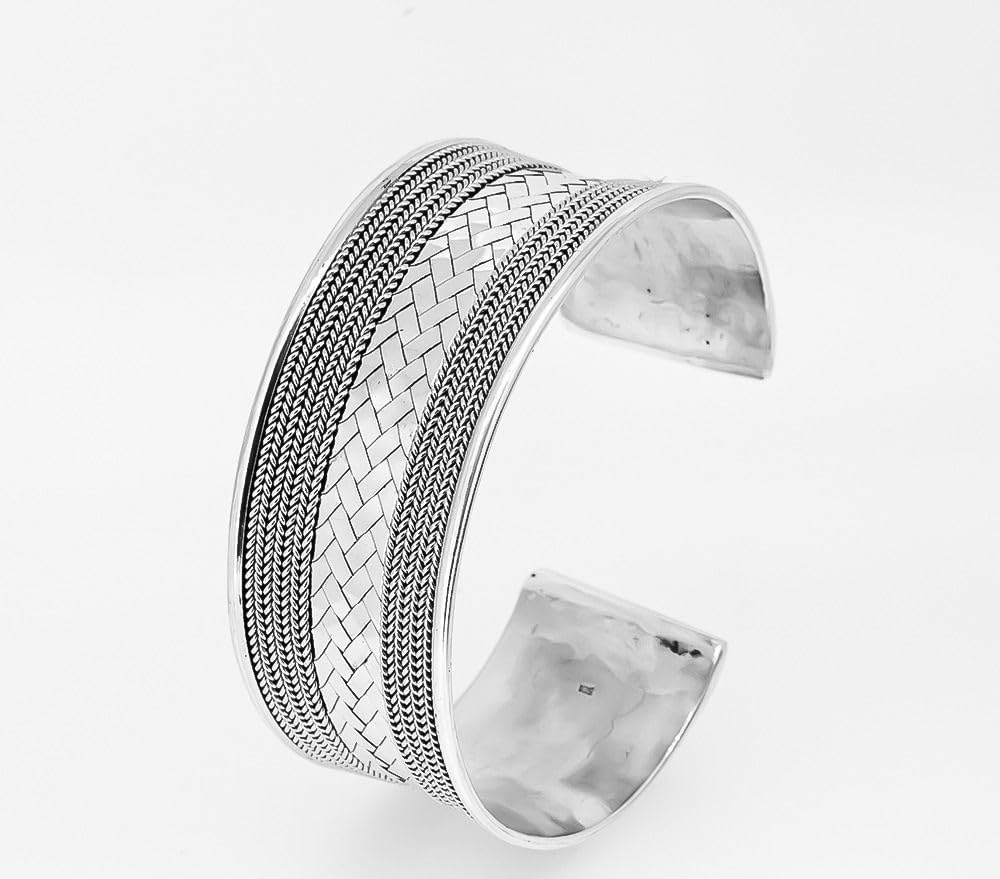 925 sterling Silver Braided and Woven Bangle