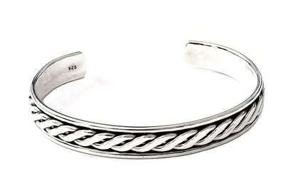925 sterling silver braided bangle for men