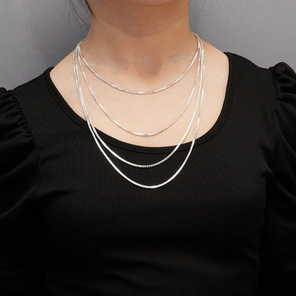 Unisex Silver Necklace | 1.6mm 925 Sterling Silver Box Chain - Length: 18"