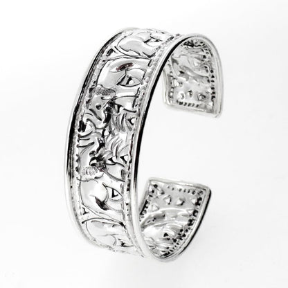Elephant Design 925 Sterling Silver Bangle