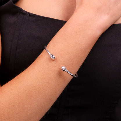 Women's Skull Bangle | Handmade 925 Sterling Silver Skull Bangle Bracelet for Women
