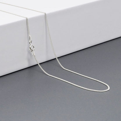 Unisex Silver Necklace | 2mm 925 Sterling Silver Curb Chain - Lengths: 16", 18", 19", 20", 22", 24"