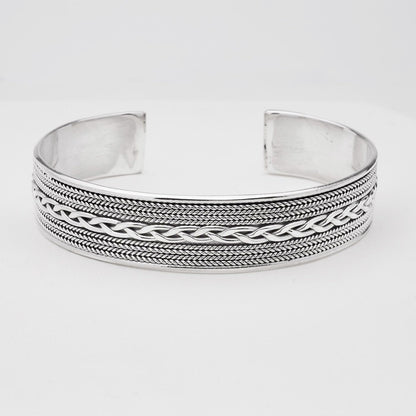 Men's Bangle Bracelet | Solid 925 Sterling Silver Jewelry