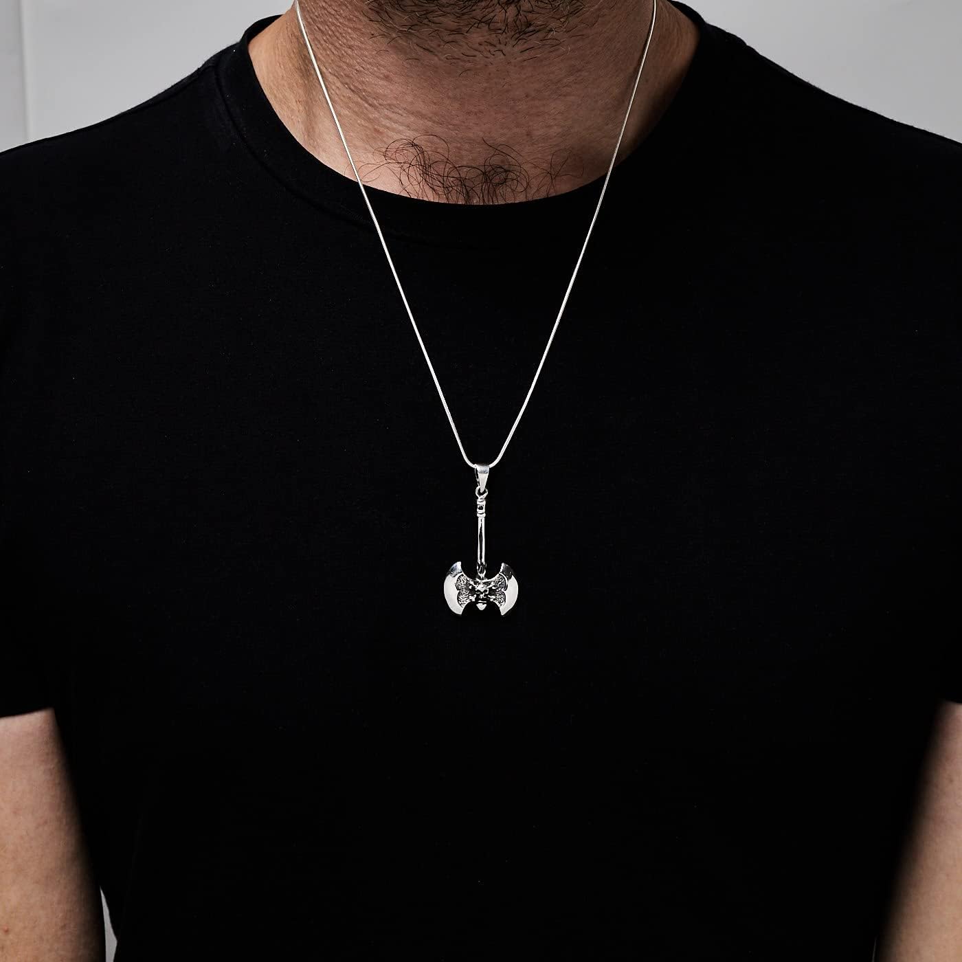 Skull Axe Sterling Silver Pendant