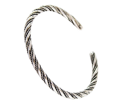 Unisex Silver Bangle | 925 Sterling Silver Rope Twisted Design