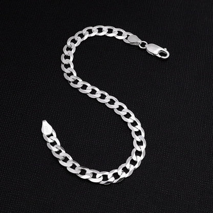 925 sterling silver 6.2mm width curb chain bracelet