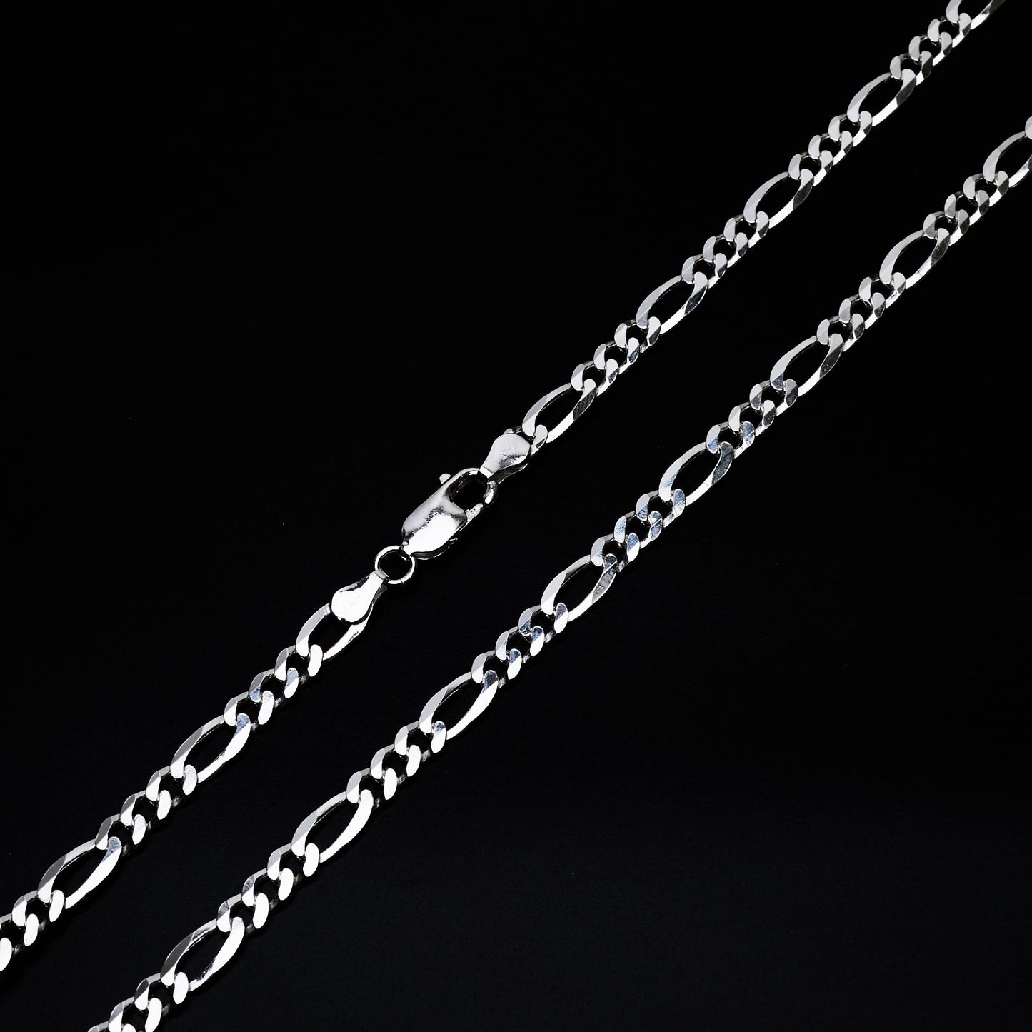 925 sterling silver 5mm figaro chain bracelet