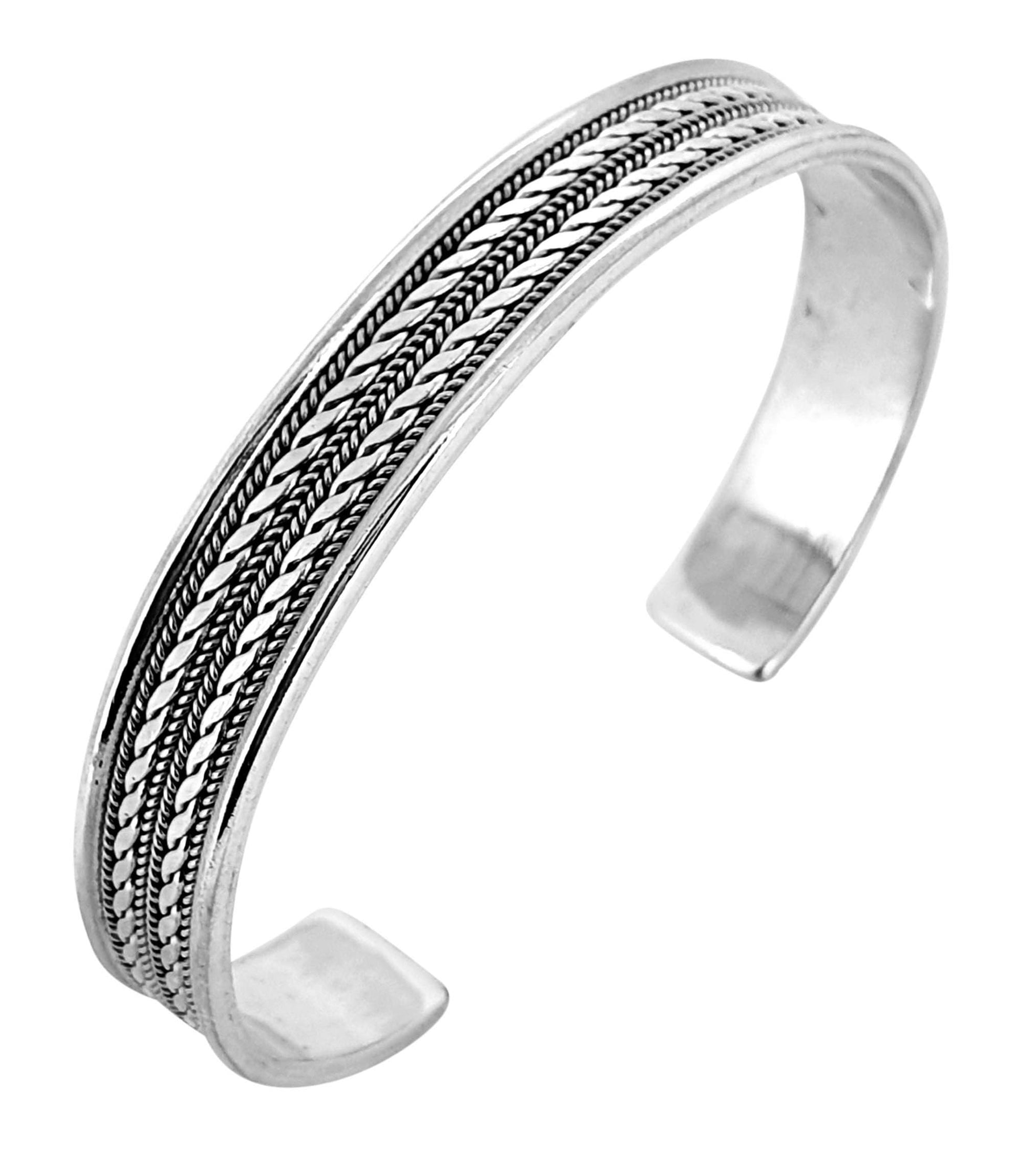 Celtic Braided Silver Bangle