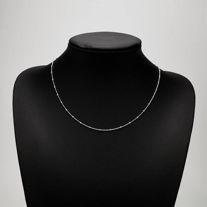 Women's Silver Necklace | Layered Stacking Curb Chain Design in 925 Sterling Silver - Length: 20in