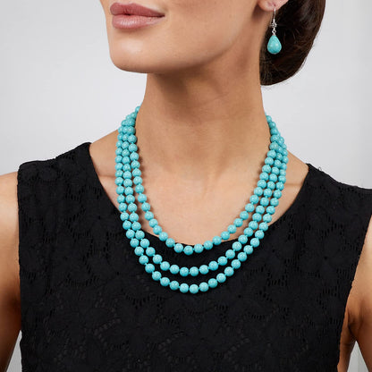 Women's Turquoise Necklace | Stunning Three-Row Gemstone Design