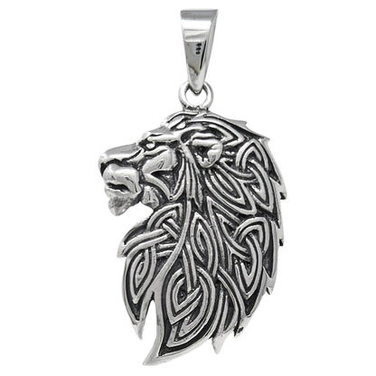 925 sterling silver lion relief pendant
