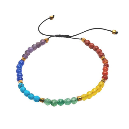 Women's Handmade Gemstone Bracelet | 4mm Natural Gemstone Adjustable Bracelet Pink, Blue, and Multicolor Options for Women