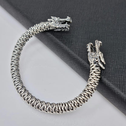 925 sterling silver dragon design bangle 