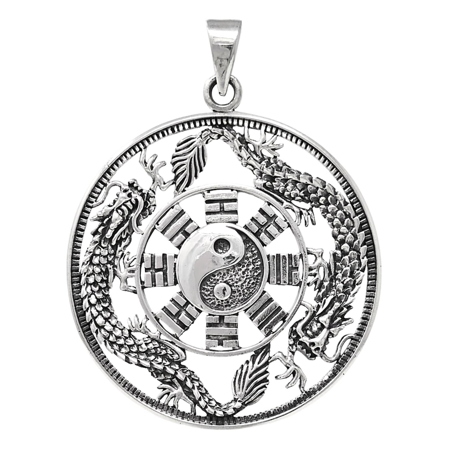 Yin Yang Dragon 925 sterling silver pendant
