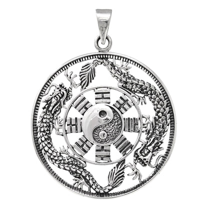 Yin Yang Dragon 925 sterling silver pendant