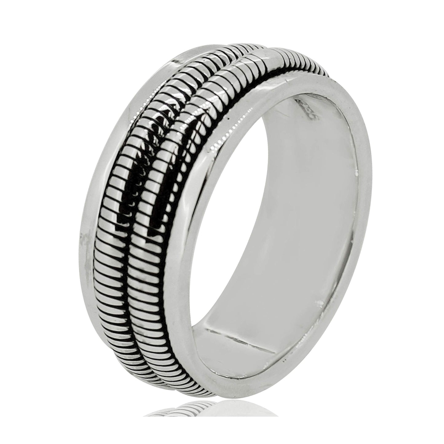 Double-ropes design spinning ring 925 sterling silver