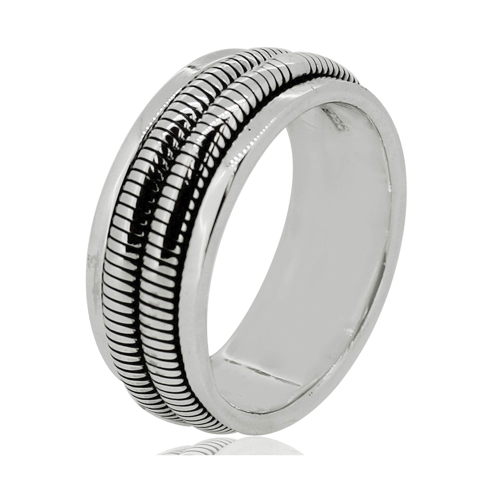 Double-ropes design spinning ring 925 sterling silver
