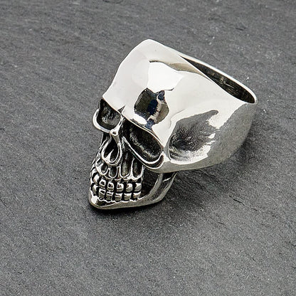 925 sterling silver chunky biker jewelry skull ring for him