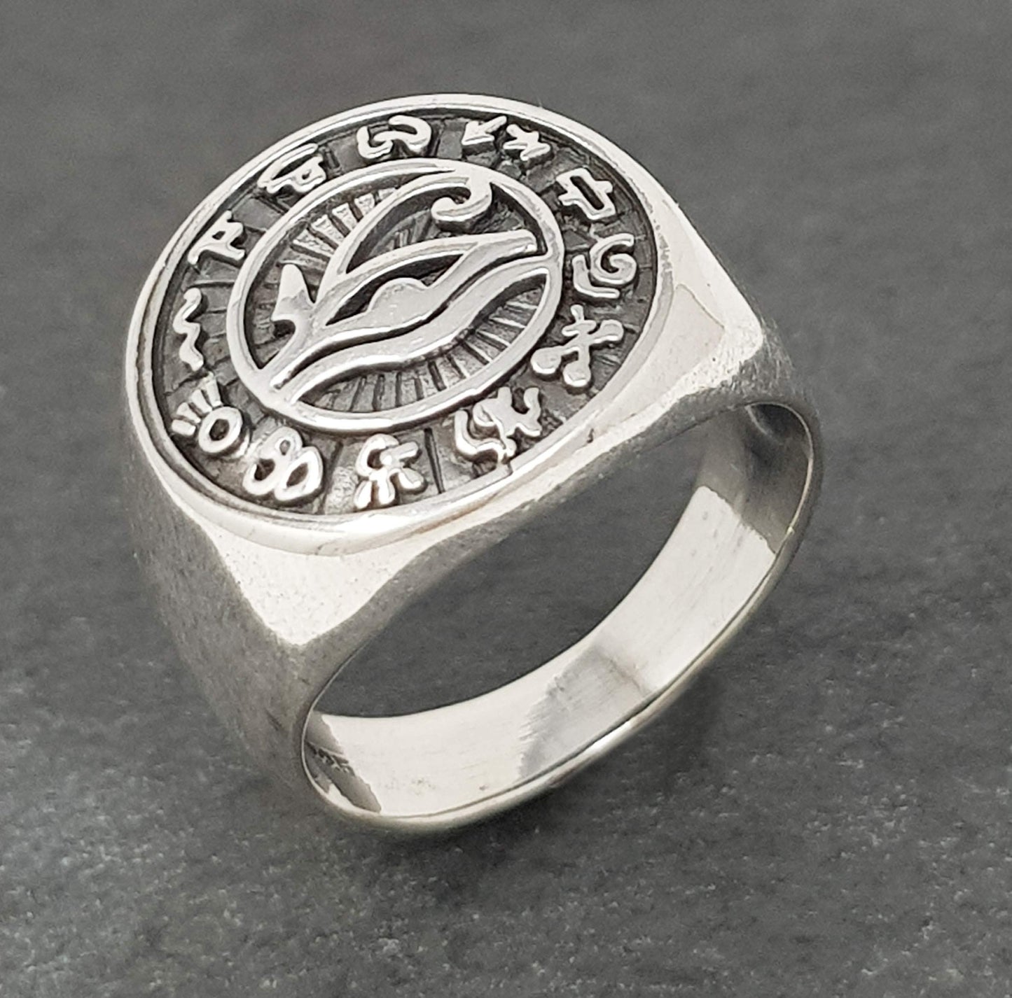 925 sterling silver ring ancient egyptian symbols 