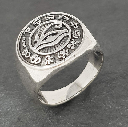 925 sterling silver ring ancient egyptian symbols 