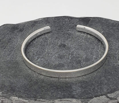 Men's Silver Bangle | Plain 925 Sterling Silver Cuff Bracelet - Gift Boxed