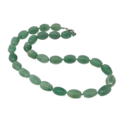 Green Aventurine 10x14mm Gemstone Beaded Necklace
