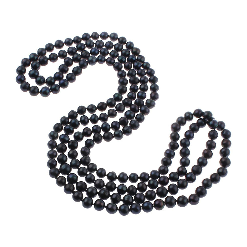 Black 8-9mm Pearl 120cm Long Necklace