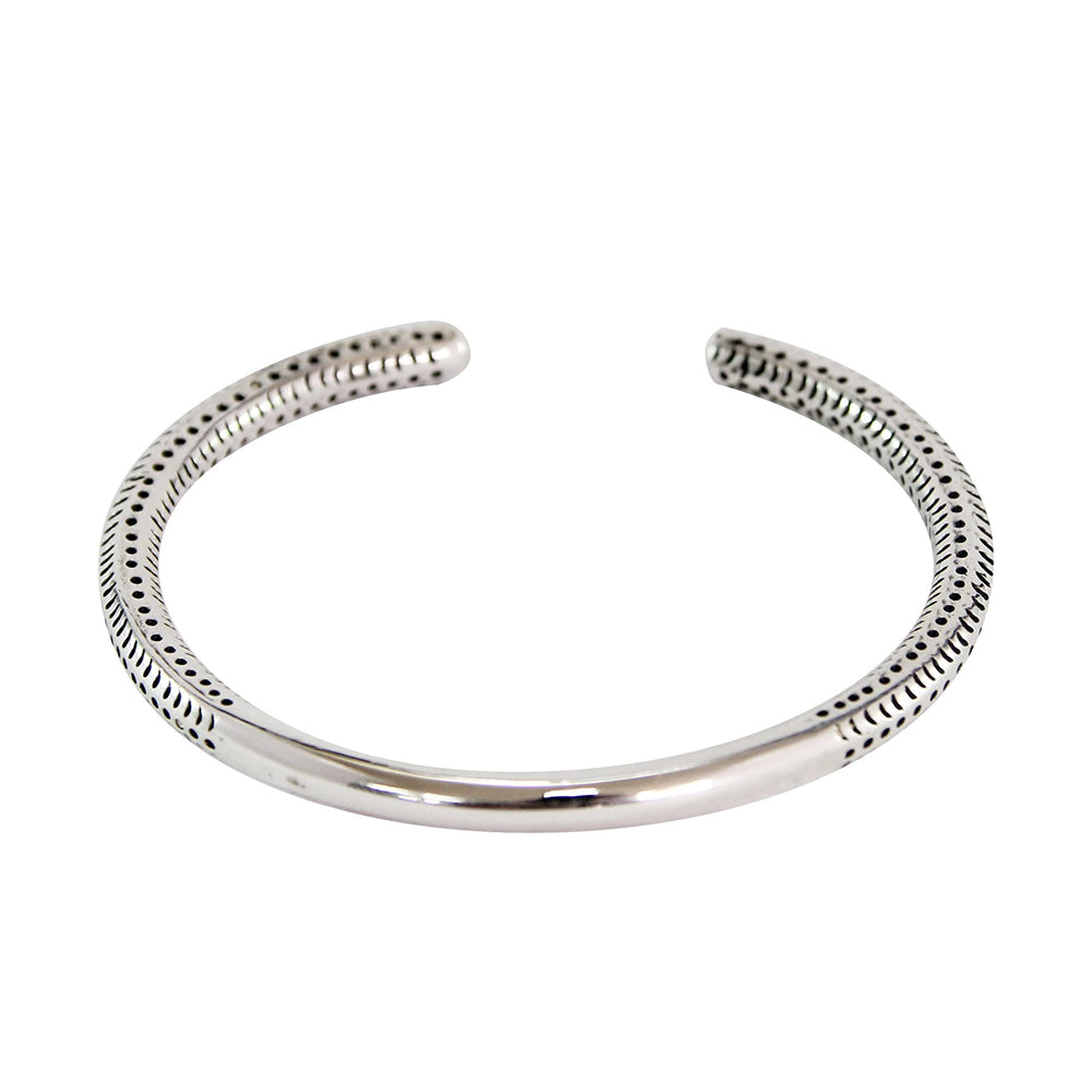 Men's Adjustable Silver Bangle | Solid Sterling Silver Bracelet